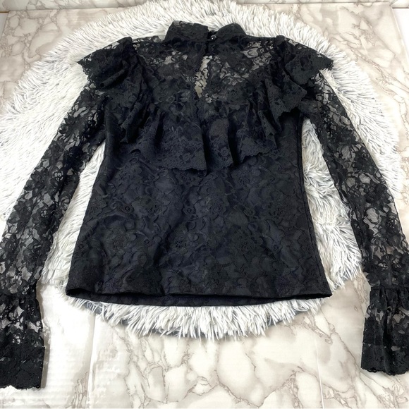 Vintage Frederick’s of Hollywood High Neck Lace Gothic Top EUC - Picture 2 of 13